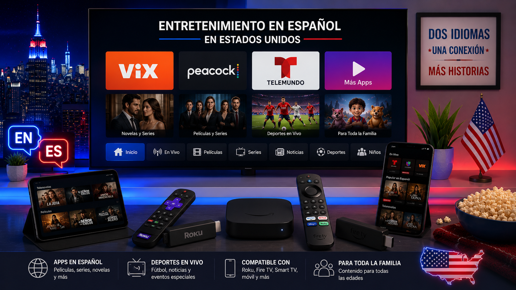 Spanish-Language Streaming Apps in the USA: ViX, Peacock, Telemundo and Device Setup